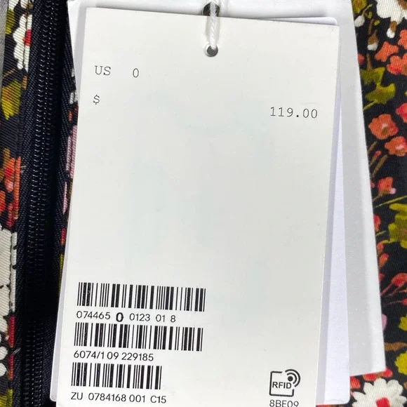 & Other Stories Extra Puff Sleeves Mini Dress Floral Pink Black Size 0 NWT - Picture 10 of 13